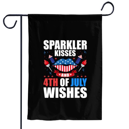 Sparkler Kisses 4th of July Wishes Garden Flags
