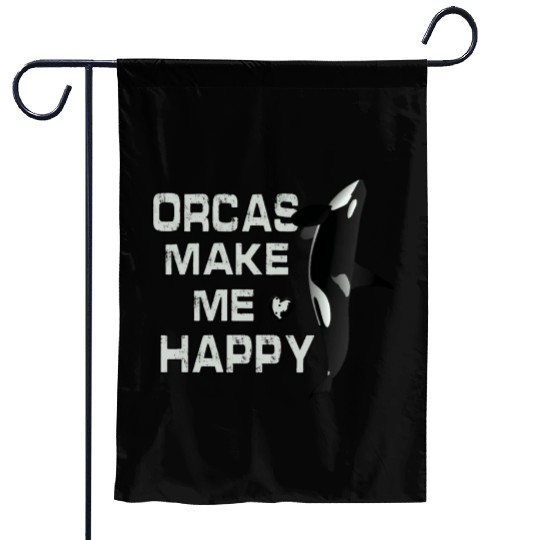 Orcas Make Me Happy Killer Whale Garden Flags