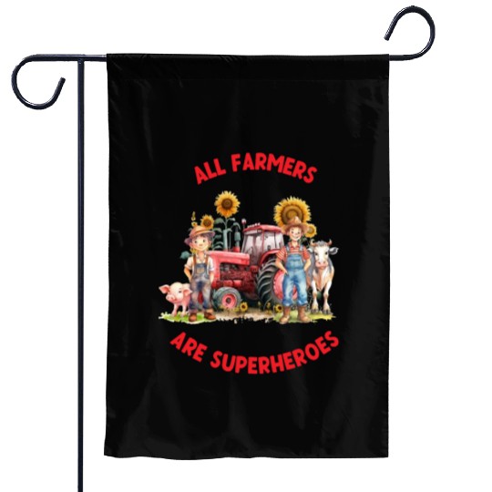 All farmers are superheroes Garden Flags