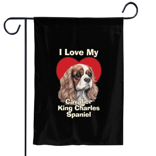 I Love My Cavalier King Charles Spaniel Puppy Dog Garden Flags
