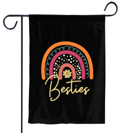 Besties Boho Rainbow I Love My Best Friend Besties Garden Flags