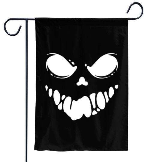 Black Spooky scary Ghost face Garden Flags design