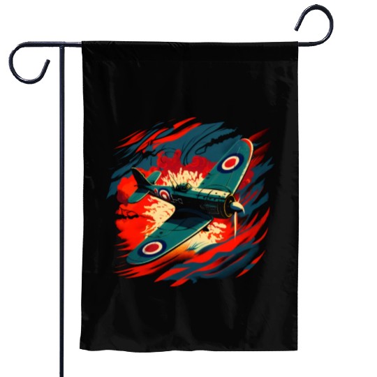 Spitfire Airplane Vintage Pilot Aviator Military Garden Flags