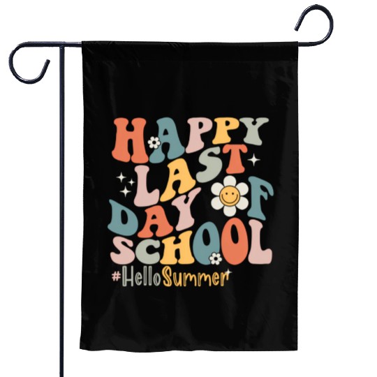 Groovy Happy Last Day Of School Teacher Student Garden Flags