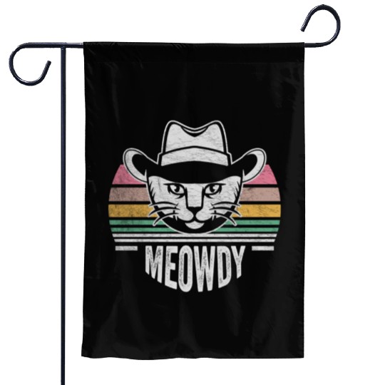 Mashup Between Meow And Howdy Cat Meme Cat Garden Flags
