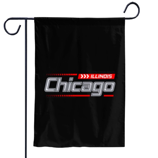 Illinois Chicago city racing typeface Garden Flags