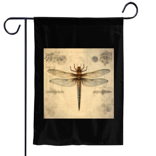 A diagrammatic drawing of a dragonfly Garden Flags