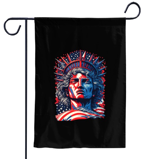 Statue of Liberty Face USA Garden Flags