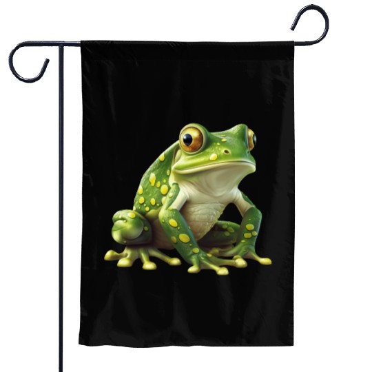 Green Frog - Natural Design Garden Flags