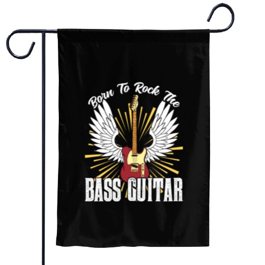 Born To Rock The Bass Guitar Musician Music Band Garden Flags