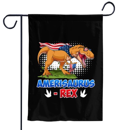 Amerisaurus Rex America Party Independence Day Garden Flags