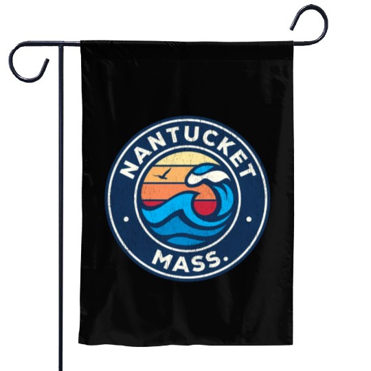 Nantucket Massachusetts Ma Nautical Waves Garden Flags