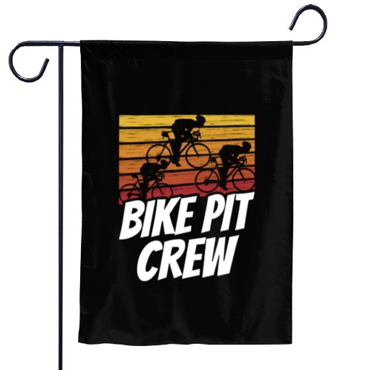 Bike Pit Crew Cycling Bicycle Bike Race Racing Garden Flags