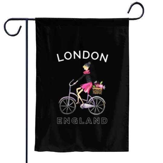 London England Biking Bicycling Garden Flags