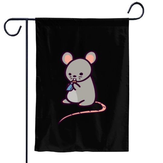 Cute Rat Candy Bar Garden Flags