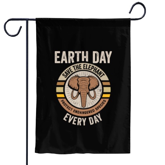 Save The Elephant Protect Endangered Species Earth Garden Flags