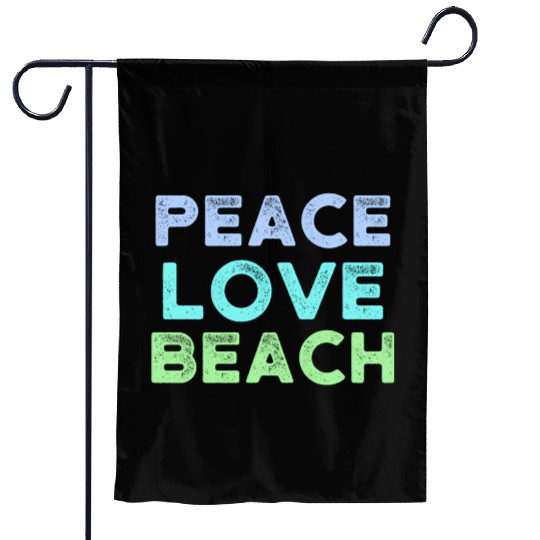Peace Love Beach Distressed Garden Flags