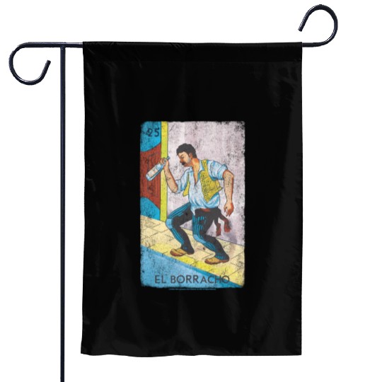 Loteria El Borracho Colorful Tarot Card Garden Flags