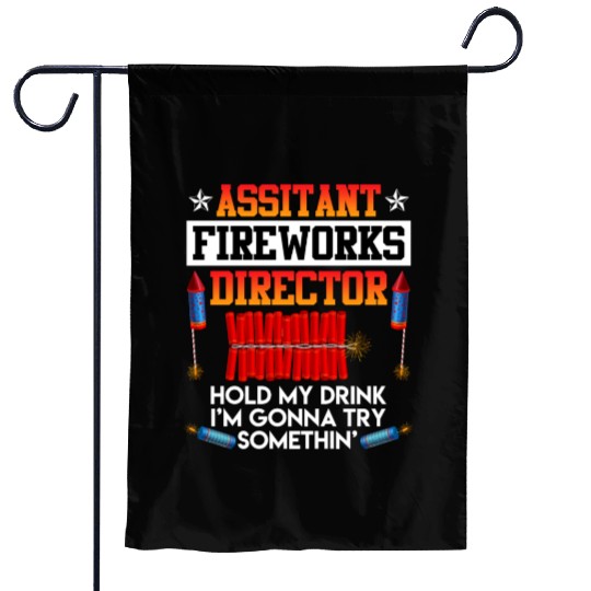 Independence Day Assistant Fireworks Director USA Garden Flags