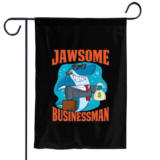 Jawsome Businessman Shark | Funny Business Shark Garden Flags