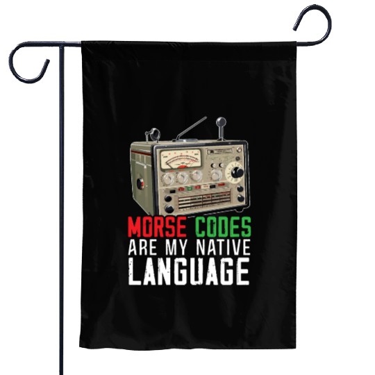 Ham Radio Operator Morse Code Radioactivity Garden Flags
