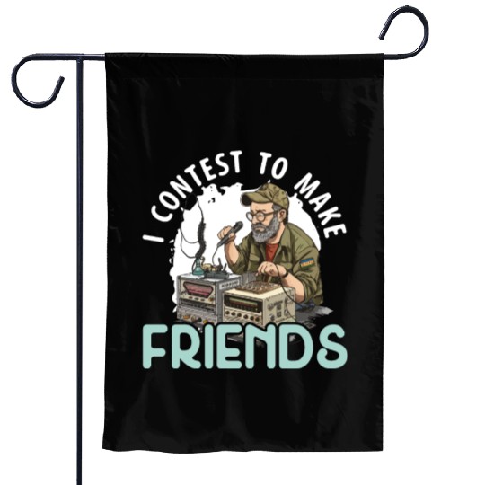 Ham Radio Operator Morse Code Radioactivity Garden Flags