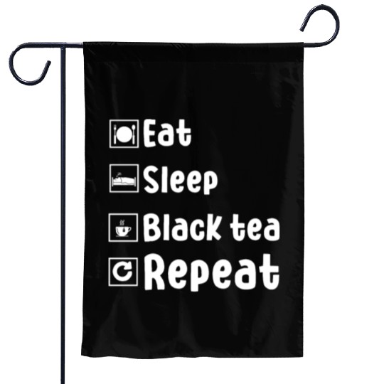 Funny Black Tea Lover Outfit Drinking Tea Garden Flags
