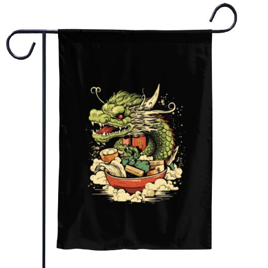 Sushi Dragon Japanesse Kawaii Garden Flags