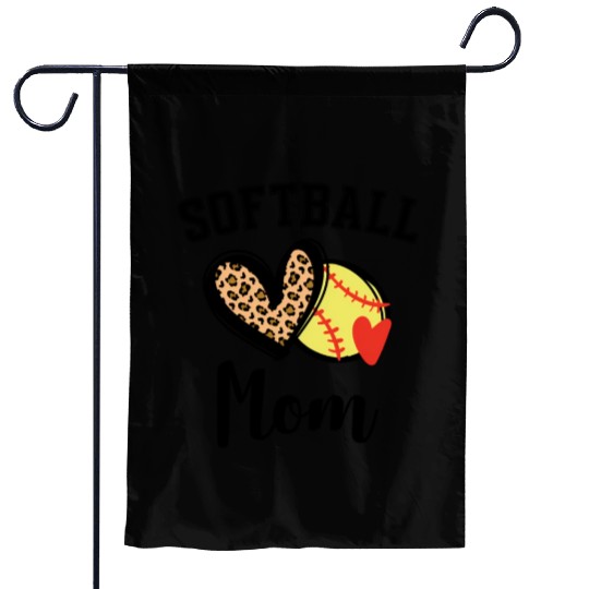 Softball Mom Leopard He Garden Flags
