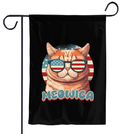Meowica US Patriots Independence Day USA Party Garden Flags