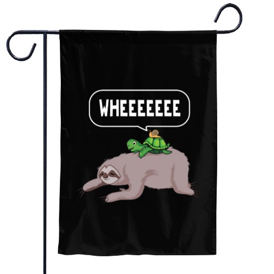 Sloth Turtle Snail Lazy Sleeping People Gift Garden Flags