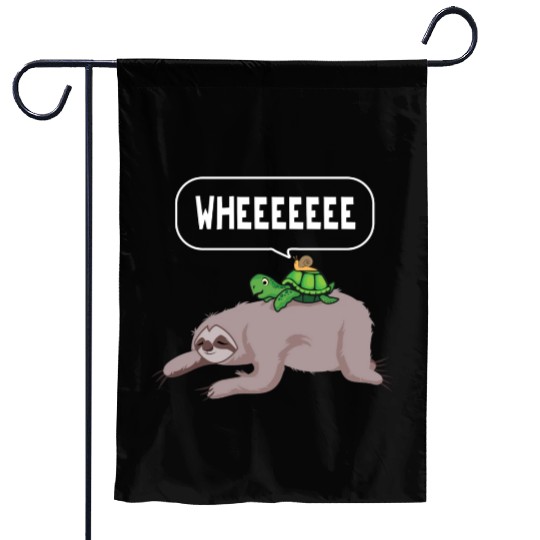 Sloth Turtle Snail Lazy Sleeping People Gift Garden Flags