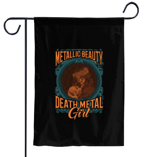 Goth Rock Satan Girl Woman Festivals Death Metal Garden Flags