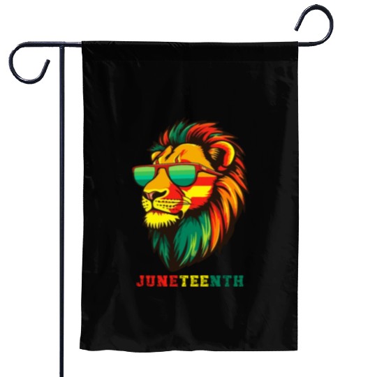 Lion Juneteenth African American Black History Garden Flags
