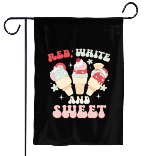 Red, White And Sweet, Independence Day Garden Flags