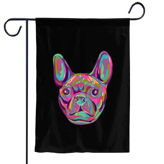French Bulldog Frenchie head Pop art style Garden Flags