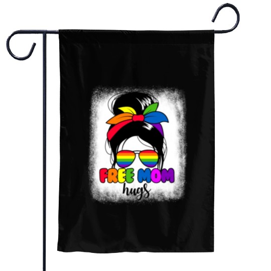 Free Mom Hugs Womens Messy Bun LGBTQ Free Mom Hugs Garden Flags