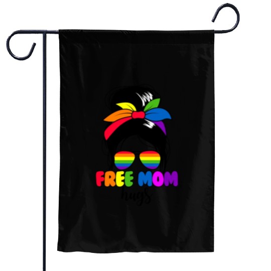 Free Mom Hugs Womens Messy Bun LGBTQ Free Mom Hugs Garden Flags