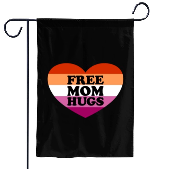 Free Mom Hugs Lesbian Flag Heart LGBTQ Free Hugs Garden Flags