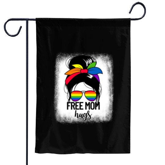 Free Mom Hugs Womens Messy Bun LGBTQ Free Mom Hugs Garden Flags