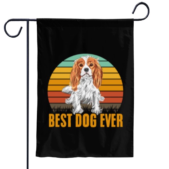 Best Dog Ever Cavalier King Charles Spaniel Retro Garden Flags