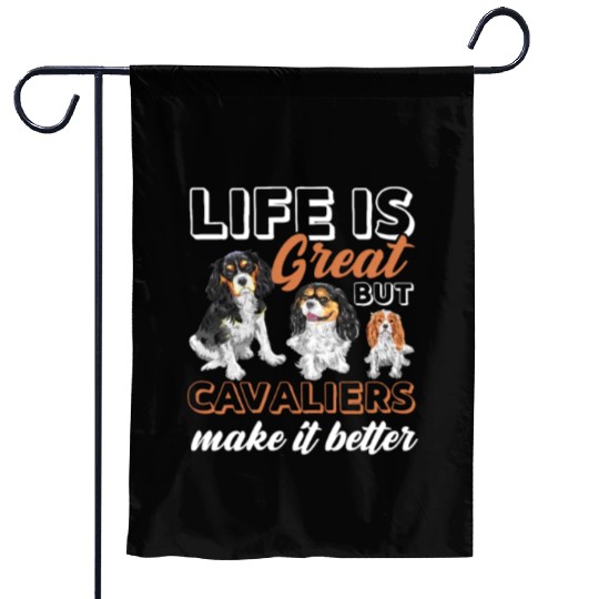 Life Is Great But Cavalier King Charles Spaniel Garden Flags