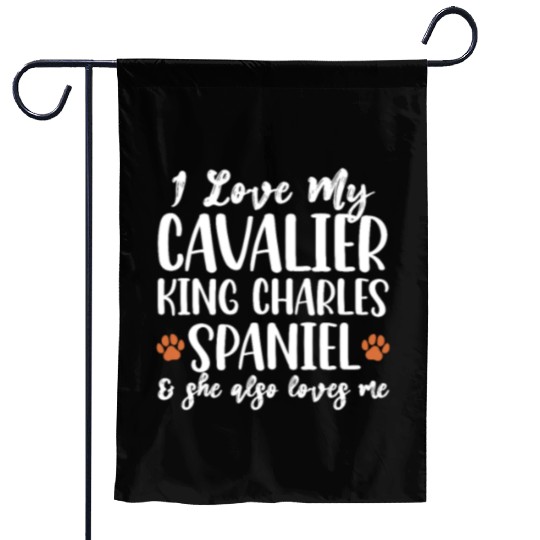 I Love My Cavalier King Charles Spaniel Garden Flags