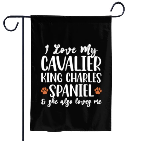 I Love My Cavalier King Charles Spaniel Garden Flags