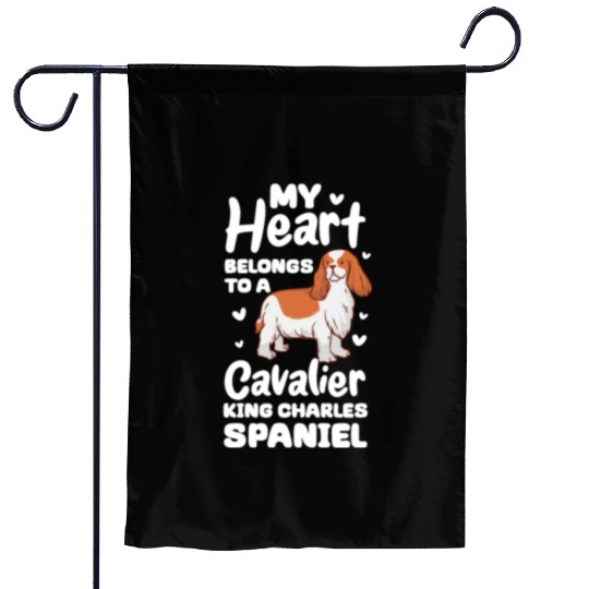 My Heart Belongs To A Cavalier King Charles Garden Flags