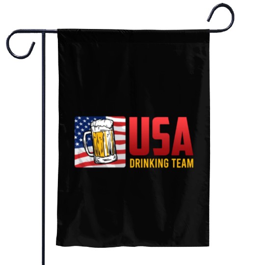 USA Drinking Team Beer Fan Independence Day Garden Flags
