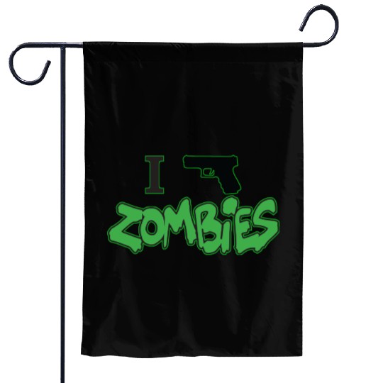 I Shoot Zombies love Garden Flags