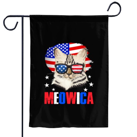 Meowica Cat lover Independence Day Patriotic Garden Flags