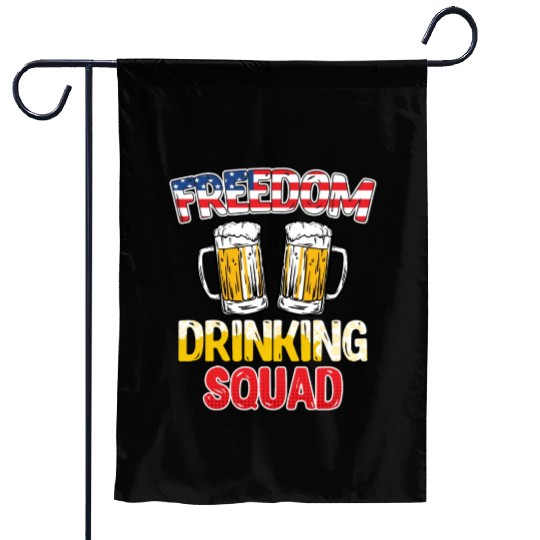 Freedom Drinking Squad USA Party Independence Day Garden Flags