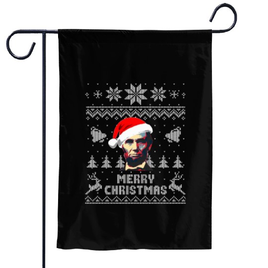 Abraham Lincoln Merry Christmas Garden Flags